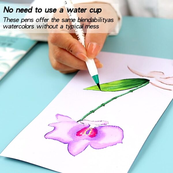 MAIKEDEPOT 48 Colors Watercolor Brush Pens with 2 Blending Brush