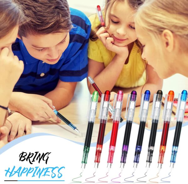 16 Pieces Colored Ink Disposable Fountain Pens Extra Fine Point Nib