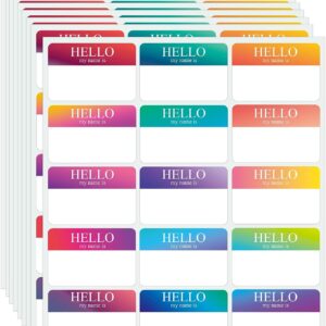 450Pcs Name Tags Rainbow Sticker,Hello My Name is Stickers 15 Color,(3"x2")