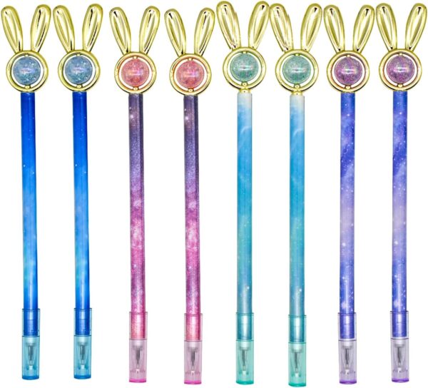 24PCS Rabbit Easter Bunny Pens Starry Sky with Pearl Gel Pens 0.5mm