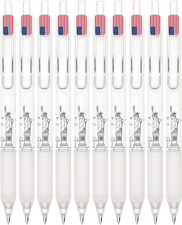 COLNK Retractable Gel Pens 0.5 Black Ink Writing Pen,Fine Point,10-Count