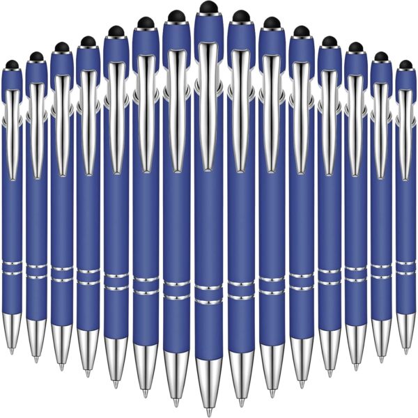 38Pcs Rubberized Ballpoint Pen with Stylus Tip for Touch Screen Devices