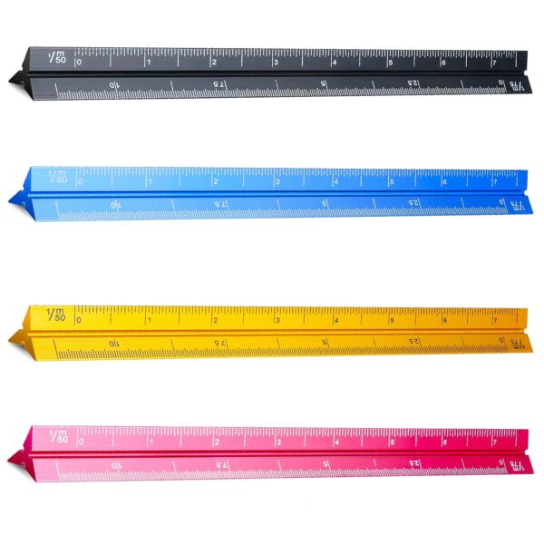 4 Colors Pocket Architectural Scale Rulers 6 Inch