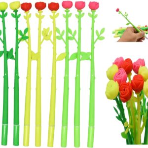 30PCS Fancy Rose Beautiful Floral Gel Pens Black for Kids Girls Women