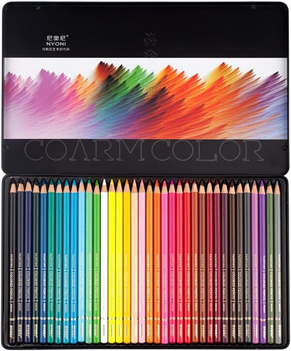 NYONI Professional 36 Colored Drawing Pencils Tin Box