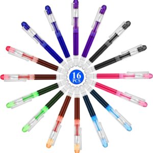 16 Pieces Colored Ink Disposable Fountain Pens Extra Fine Point Nib