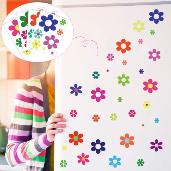 96 Pieces Car Flowers Stickers for Window Laptop Car Decoration