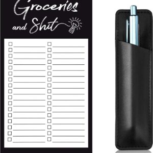 Grocery List Memo Magnet Refrigerator Notepad with 1 Piece Pen Holder