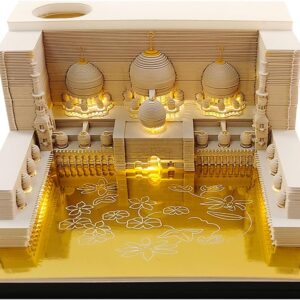 Masjid Art Paper Notepad 3D Memo Pads with Light