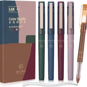 5Pcs Liquid Rollerball Pens Ultra Fine Point Black Ink,Vantage Color