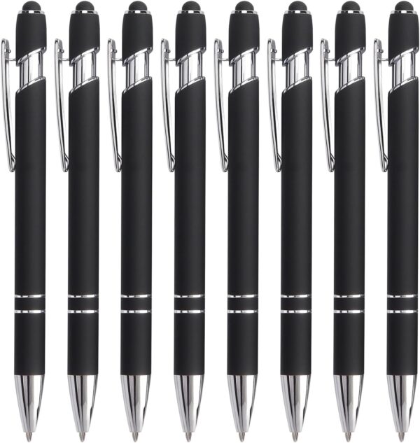 2-in-1 Stylus Retractable Ballpoint Pen with Stylus Tip,1.0mm Black Ink