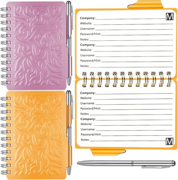 2Pcs Protable Notebook Elegant Mandala Password Book Keeper with Pen