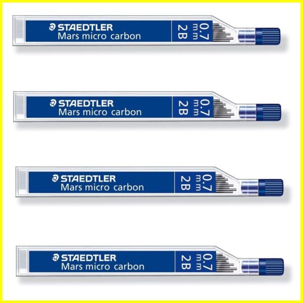 Staedtler Mars Micro Carbon 0.7mm Pencil Lead Refill 2B,4 Pack