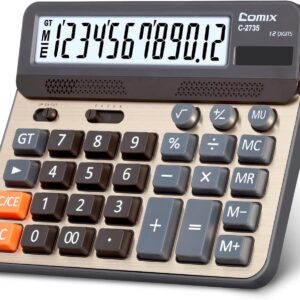 Comix C-2735 Desktop Calculator,Large Computer Keys,12 Digits Display