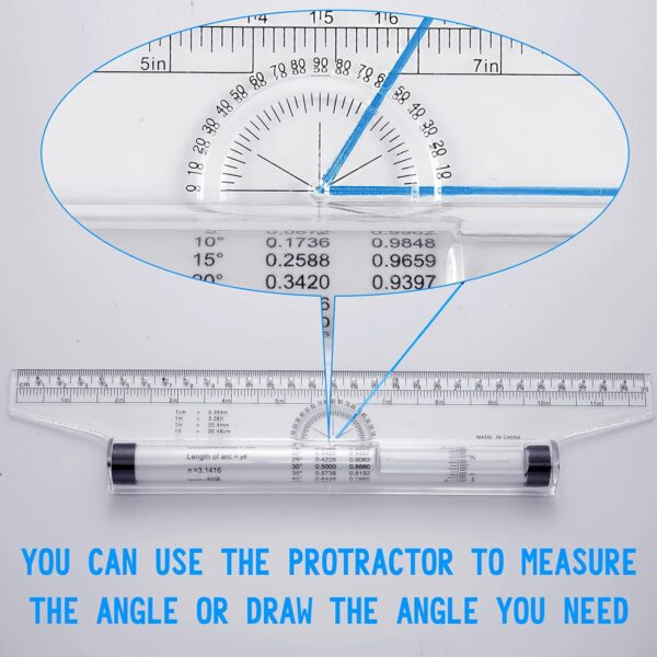 Multifunctional Rolling Ruler Drawing Parallel Roller Ruler 6/12 Inch
