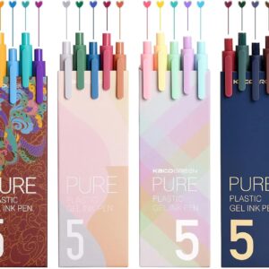 Kaco 20 Color Ink Retractable Gel Pens 0.5mm Fine Point