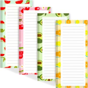 4 Pack Magnetic Notepads Grocery List Pad for Refrigerator,Fruit Design