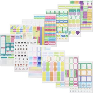 12 Sheets of Planner Stickers with 730Pcs Cute Planner Labels