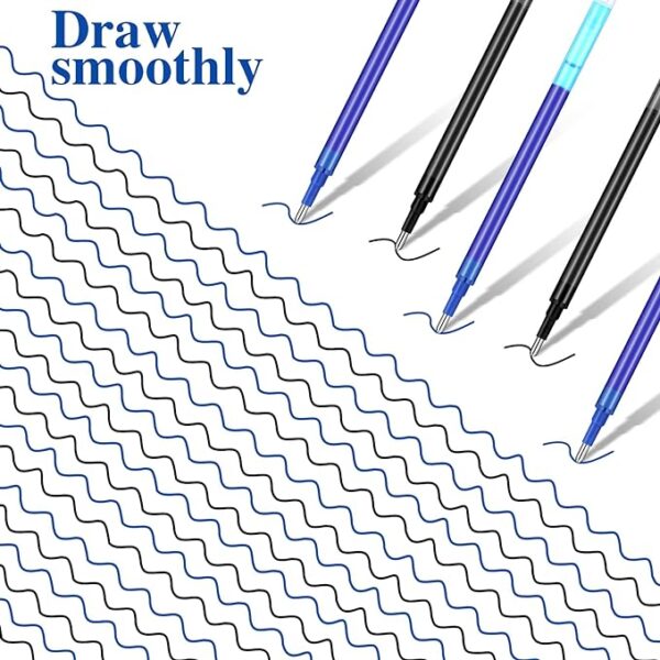 24 Pieces Erasable Gel Ink Pen Refills Point 0.7 mm (Black,Blue)