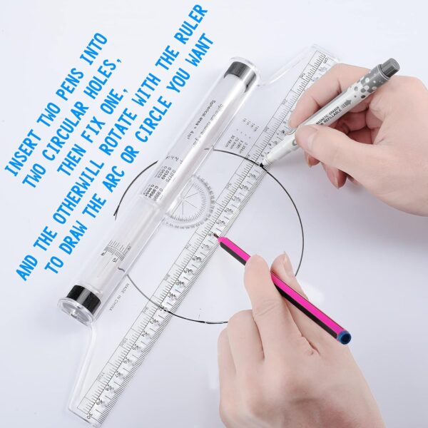 Multifunctional Rolling Ruler Drawing Parallel Roller Ruler 6/12 Inch