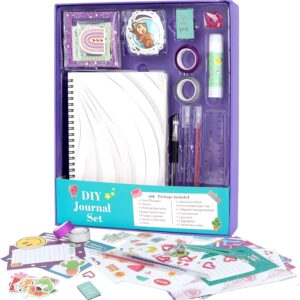 DIY Journal Kit for Girls 8-12 Purple Scrapbook Diary Supplies Set