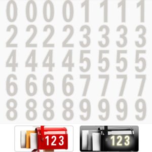 40pcs Mailbox Number 0-9 Sticker Decal Adhesive Silver 3 Inch