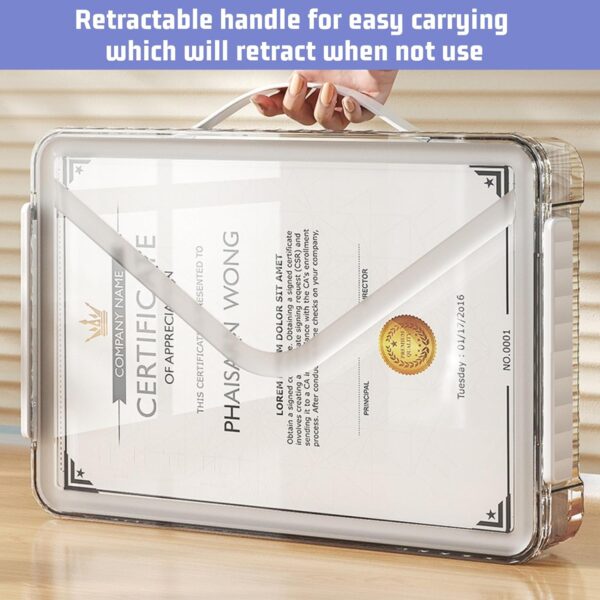 Plastic Storage A4 File Project Case with Handle