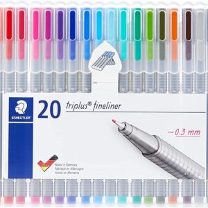 STAEDTLER Triplus Fineliner Pen,20 Assorted Colours