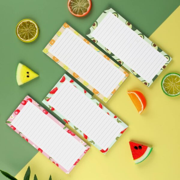 4 Pack Magnetic Notepads Grocery List Pad for Refrigerator,Fruit Design