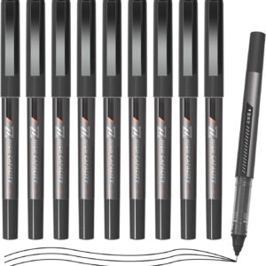 M&G 10Pcs Liquid Rollerball Pens,0.5mm Black Ink Ultra Fine Point Pens