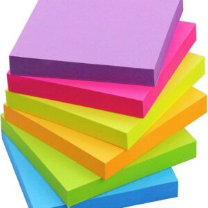 Square Sticky Notes 6 Color 100 Sheets/Pad