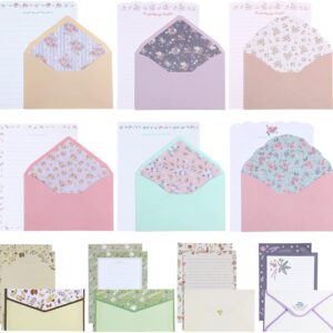 72Pcs Stationery Paper and Envelopes Set Vintage Floral Letter Writing