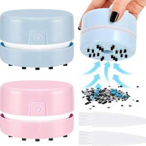 2Pcs Mini Desktop Vacuum Cleaner Blue Pink