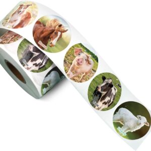 600Pcs Farm Animal Roll Stickers for Kids Classroom Rewards Party Favor,1.5 Inch