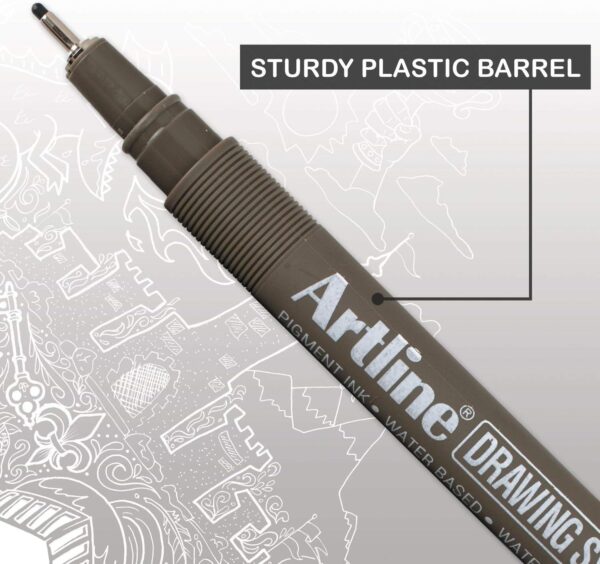 Artline Drawing System Pens, 0.1, 0.2, 0.3, 0.4, 0.5, 0.8 mm ,6 Pack