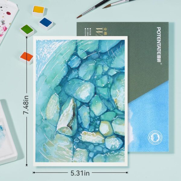 POTENTATE Watercolor Paper Block,100% Cotton,20 Sheets