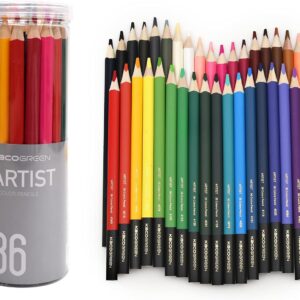 Kaco 36 Colored Soft Core Art Drawing Pencils for Sketching