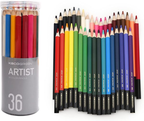 Kaco 36 Colored Soft Core Art Drawing Pencils for Sketching