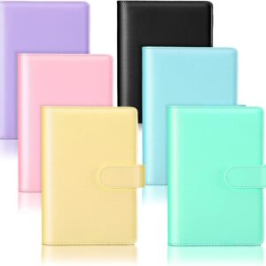 6Pcs A6 PU Leather Notebook Binder Cover with Magnetic Buckle Closure