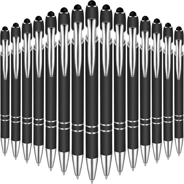 38Pcs Rubberized Ballpoint Pen with Stylus Tip for Touch Screen Devices