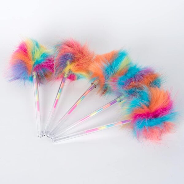 12 Pack Rainbow Color Pompom Gel Pens for Girls and Children