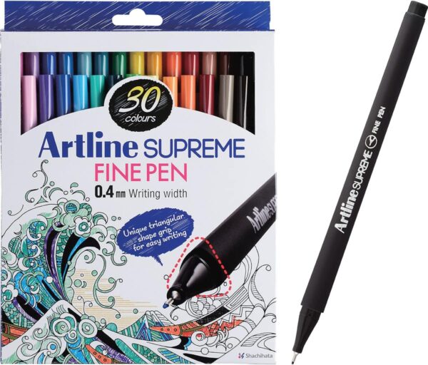 Artline SUPREME Fine Pens for Drawing,Coloring,Writing,0.4mm