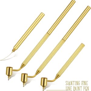 2PCS Slanting Detailing Fine Line Paint Pen Gold 0.5mm Tip