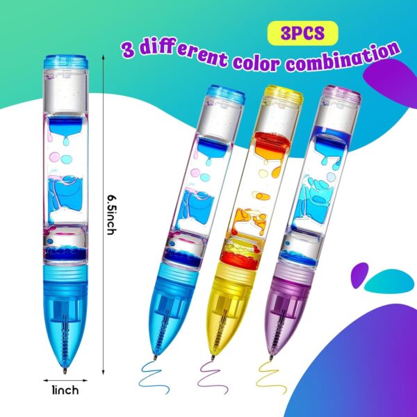 3Pcs Liquid Motion Bubbler Fidget Pens