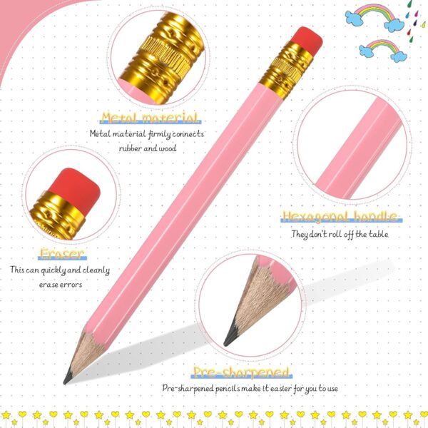 48 Pieces Golf Short Pencils with Eraser for Kids