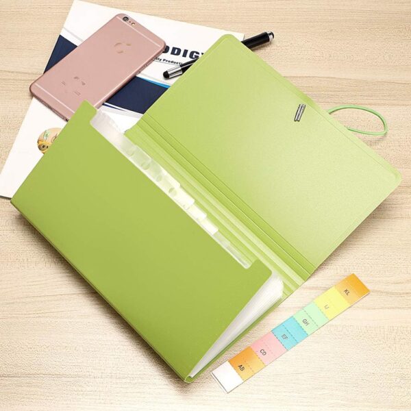 KOBEST 13 Pockets Expanding File Folder for Receipts Coupons Cards