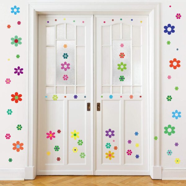 96 Pieces Car Flowers Stickers for Window Laptop Car Decoration