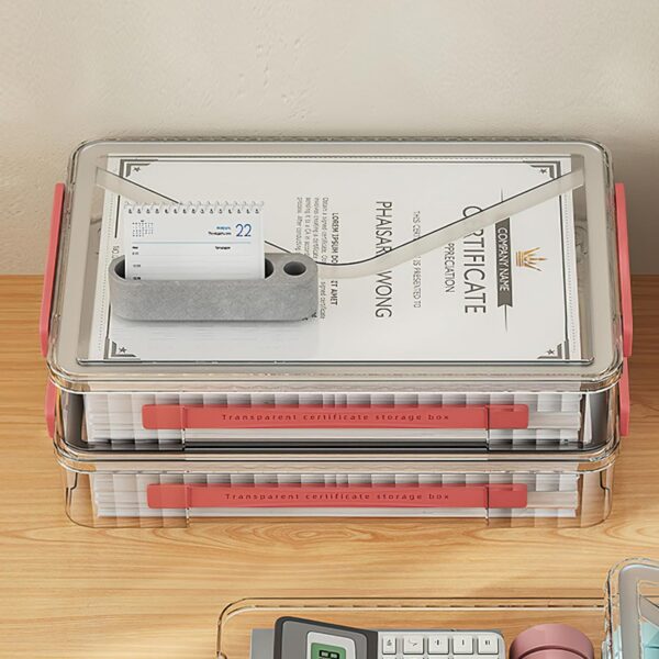 Plastic Storage A4 File Project Case with Handle