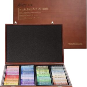 Mungyo Gallery Soft Oil Pastels Wood Box Set of 72 - Assorted Colors