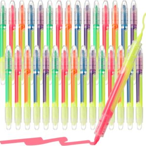 30Pcs Liquid Highlighter Pens Dual Ended 5 Colors Fluorescent